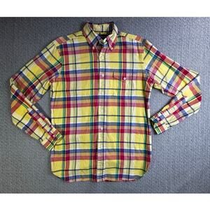 Ralph Lauren Sz S Men's Flannel Button Up Shirt Long Sleeve Preppy Spring